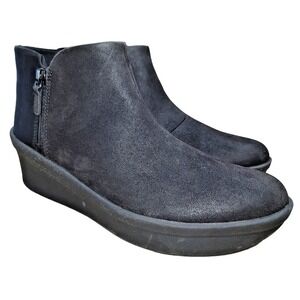 Clarks Cloudsteppers Womens Step Rose Up Black Comfort Ankle Boots Sz 8.5 M New